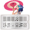 Stempelplaat Moyou Suki, meisje met japanse parasol