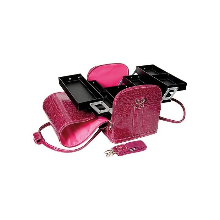 Beauty Case Croco Pink