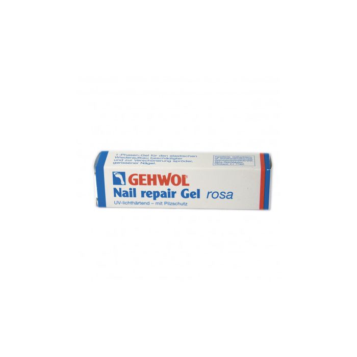 Roze GEHWOL nail repair gel 5ml voor gescheurde of afbrokkelende teennagels