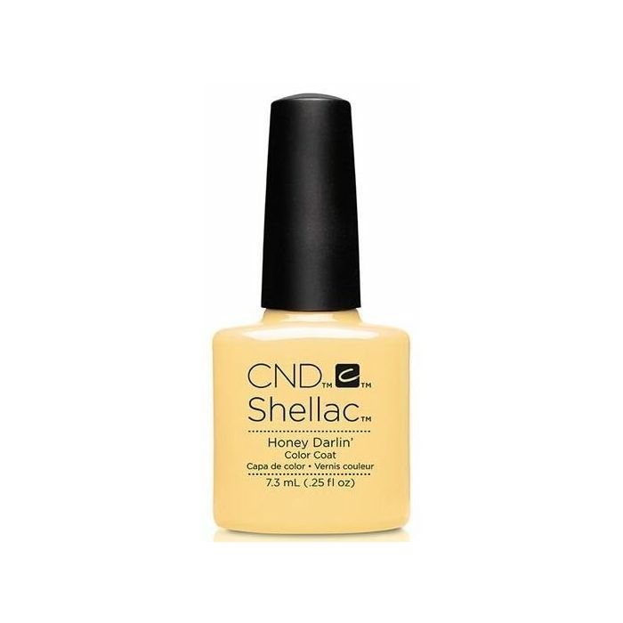 CND Shellac Honey Darlin 7,3 ml honinggele gellak met warme gouden ondertoon en langdurige professionele glans, tijdelijk verkrijgbaar met 70 procent korting.