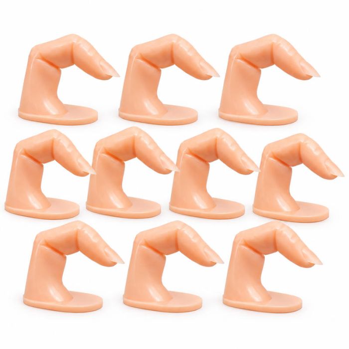 Lange oefenvinger voor nagelstylisten – oefenmateriaal voor kunstnagels, nageltips en nail art – verpakking 10 stuks
