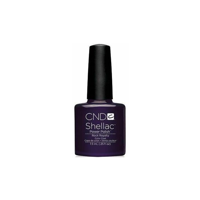 CND Koop CND Shellac Rock Royalty 7,3 ml: donkerpaars met subtiele shimmer. Professionele gellak, salonkwaliteit. Nu -50% voor BE & NL.