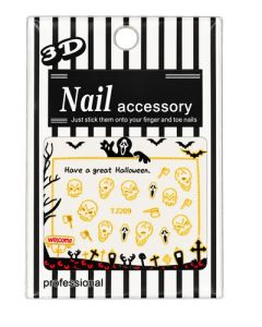 Halloween Nailsticker met doodskoppen, kruisen en spooky details