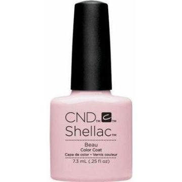 CND Shellac Beau nude-roze gellak met natuurlijke uitstraling, perfect voor French Manicure en bridal nails, tijdelijk verkrijgbaar met 50 procent korting.