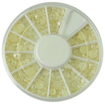 Bell'ure witte parel nail art steentjes voor elegante manicure en bruidsnagels