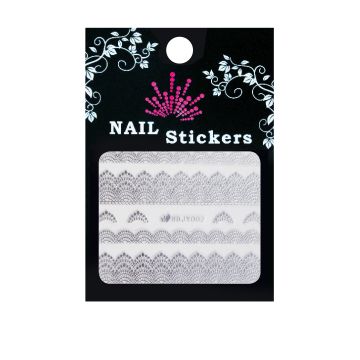 Bell'ure Nail Sticker Zilveren kant