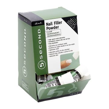 IBD 5 Second Nail Filler Powder Clear display 12x4g, poeder voor herstelling van de natuurlijke nagel
