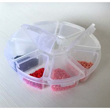 Bell'ure Nail Art Carrousel Opbergdoos met vakjes voor glitter, Swarovski steentjes, rhinestones, parels en kleine nail art decoraties.