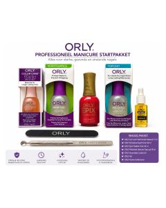ORLY professioneel manicure startpakket met basecoat, primer, Epix nagellak, topcoat, nagelriemolie, vijl en pusher