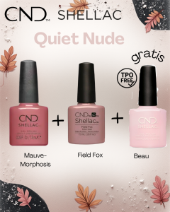 CND SHELLAC 2+1 Quiet Nude – Mauve Morphosis + Field Fox + Beau GRATIS