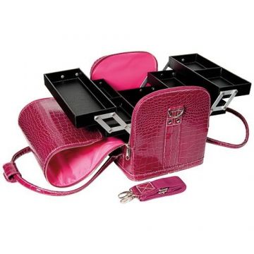 Beauty Case Croco Pink