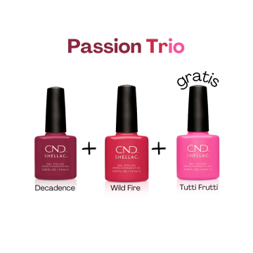 CND SHELLAC 2+1 GRATIS Decadence en Wildfire en GRATIS Tutti Frutti