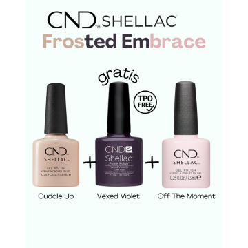 CND Shellac Frosted Embrace 2+1 Cuddle Up + Off The Moment + Vexed Violet GRATIS