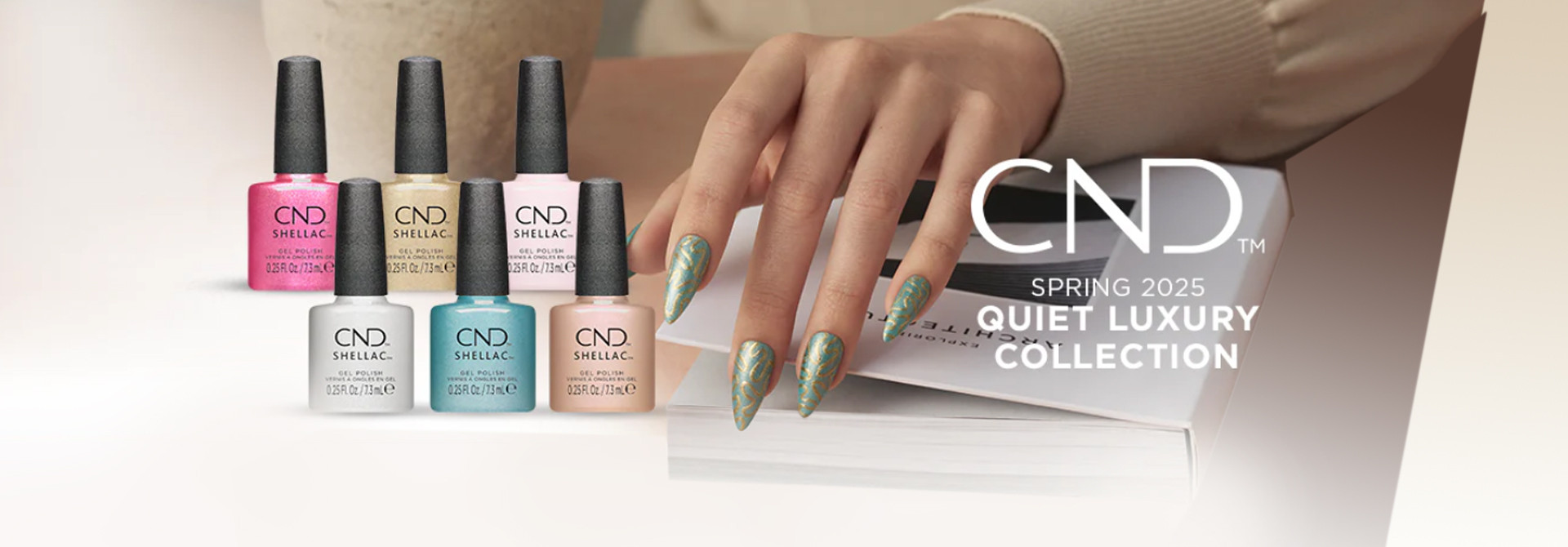 Banner voor CND Shellac Quiet Luxury collectie